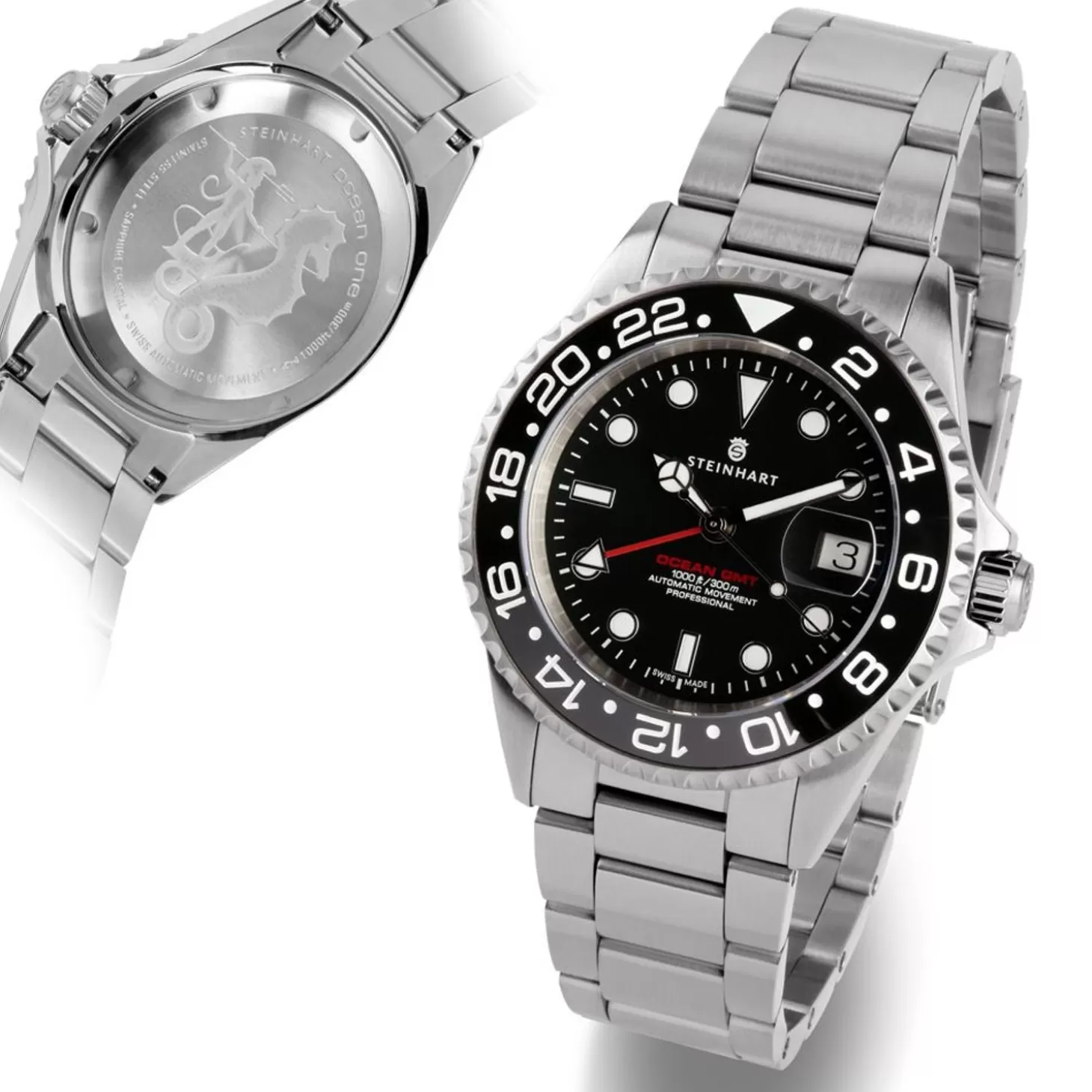 Gmt-Ocean 1 Zwart Keramiek Duikhorloge^Steinhart Watches Outlet