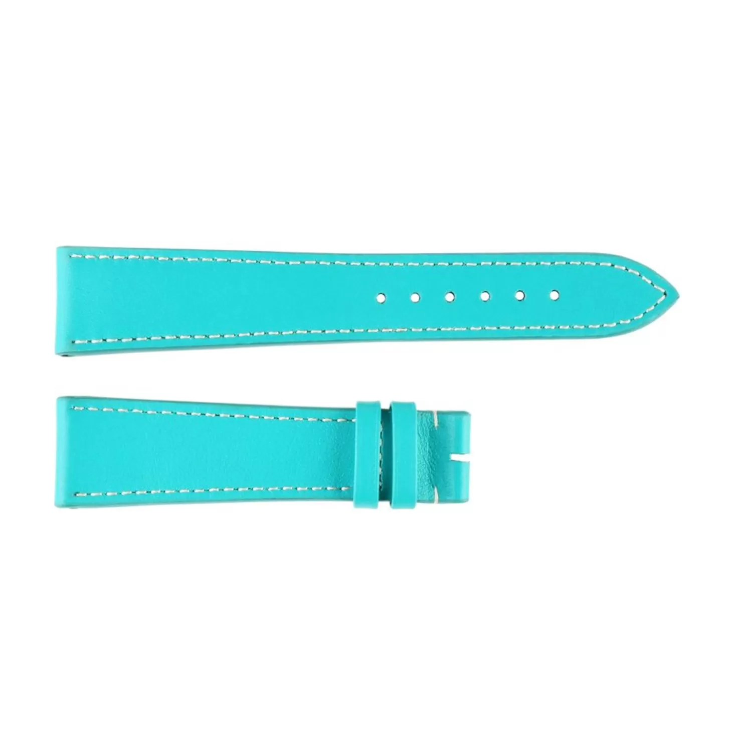 Leren Band Turkoois Met Witte Stiksels, Maat S^Steinhart Watches Shop