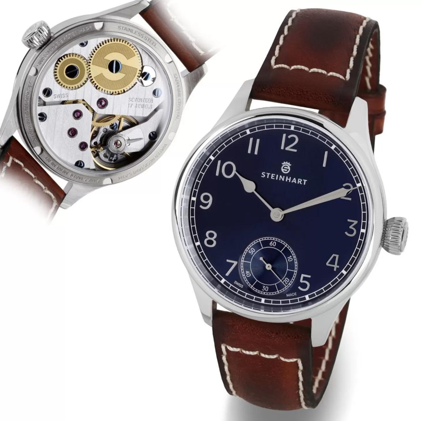 Marine Chronometer 42 Blauw Arabisch^Steinhart Watches Fashion