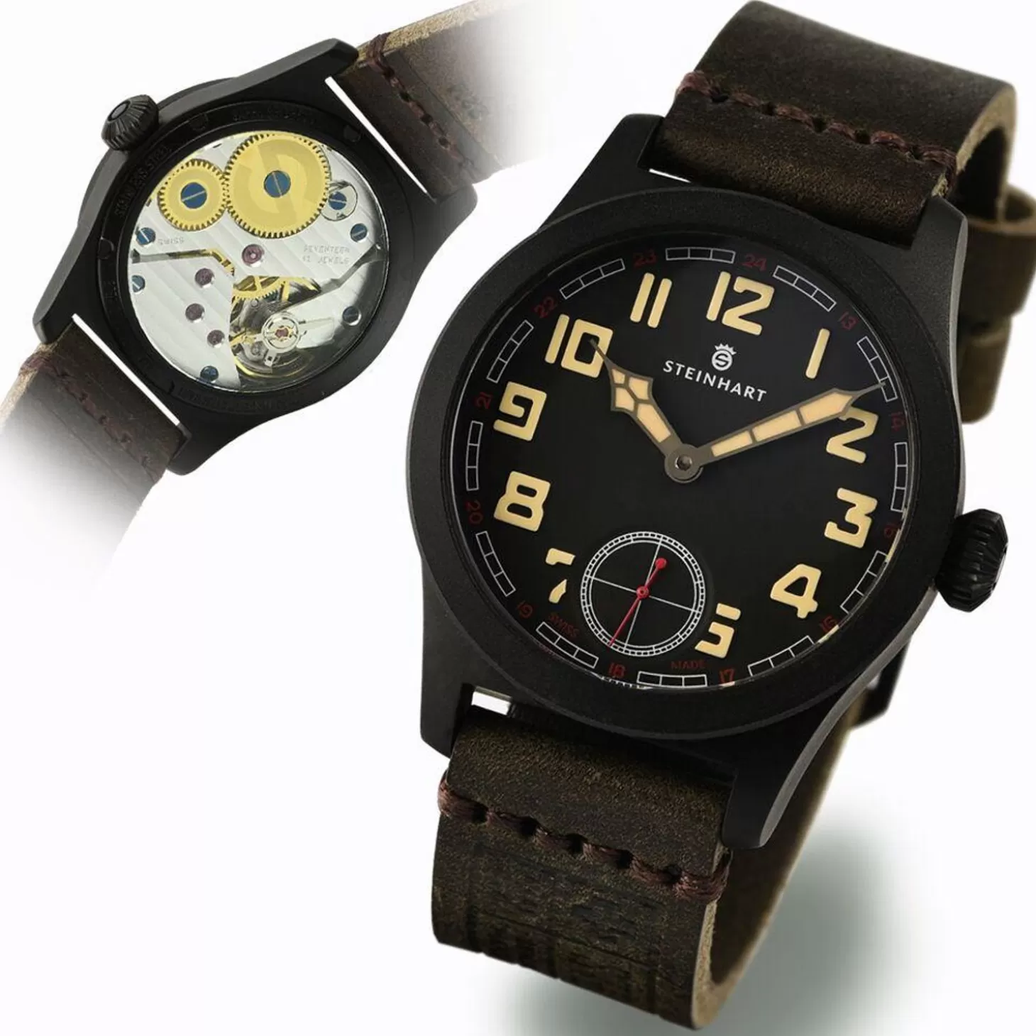 Militair 42 Handopwinder Zwart^Steinhart Watches Best Sale