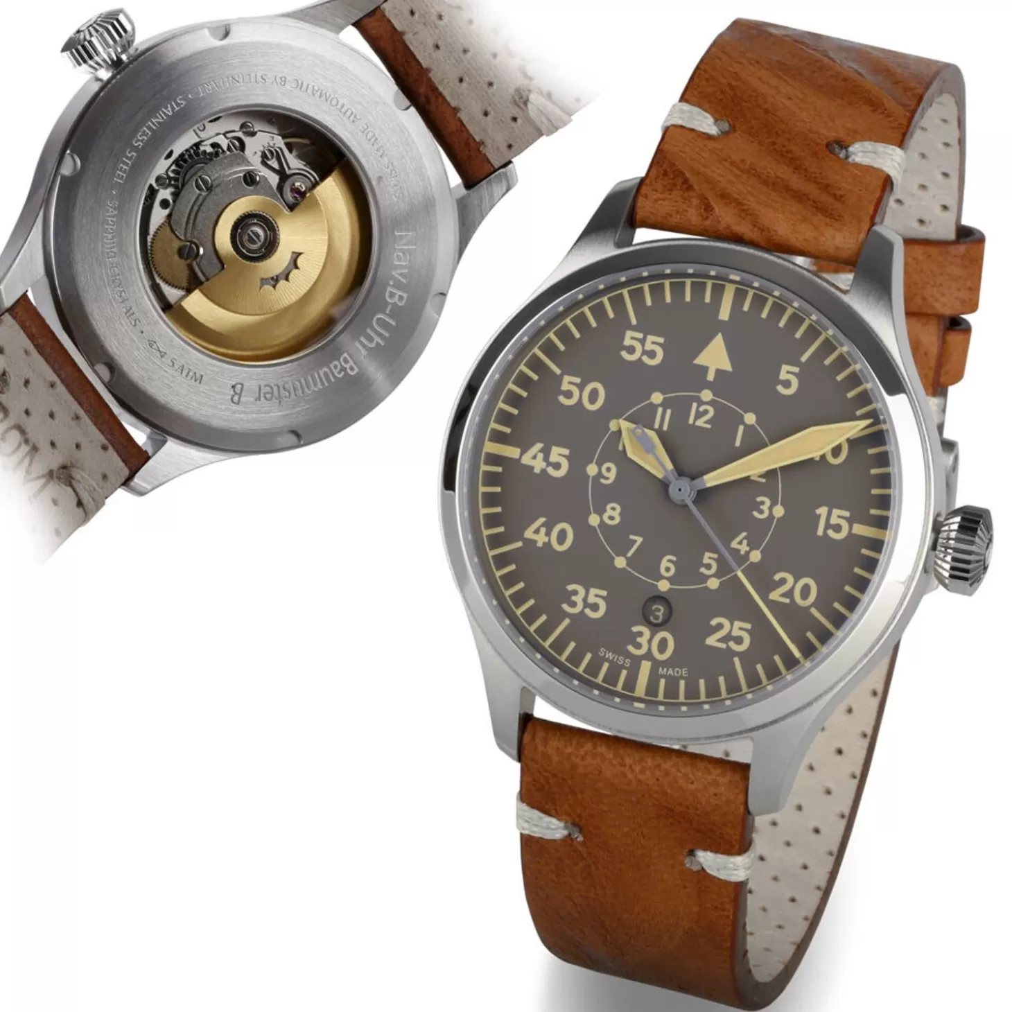 Nav B-Uhr 42 Vintage Beige B-Muster^Steinhart Watches Best