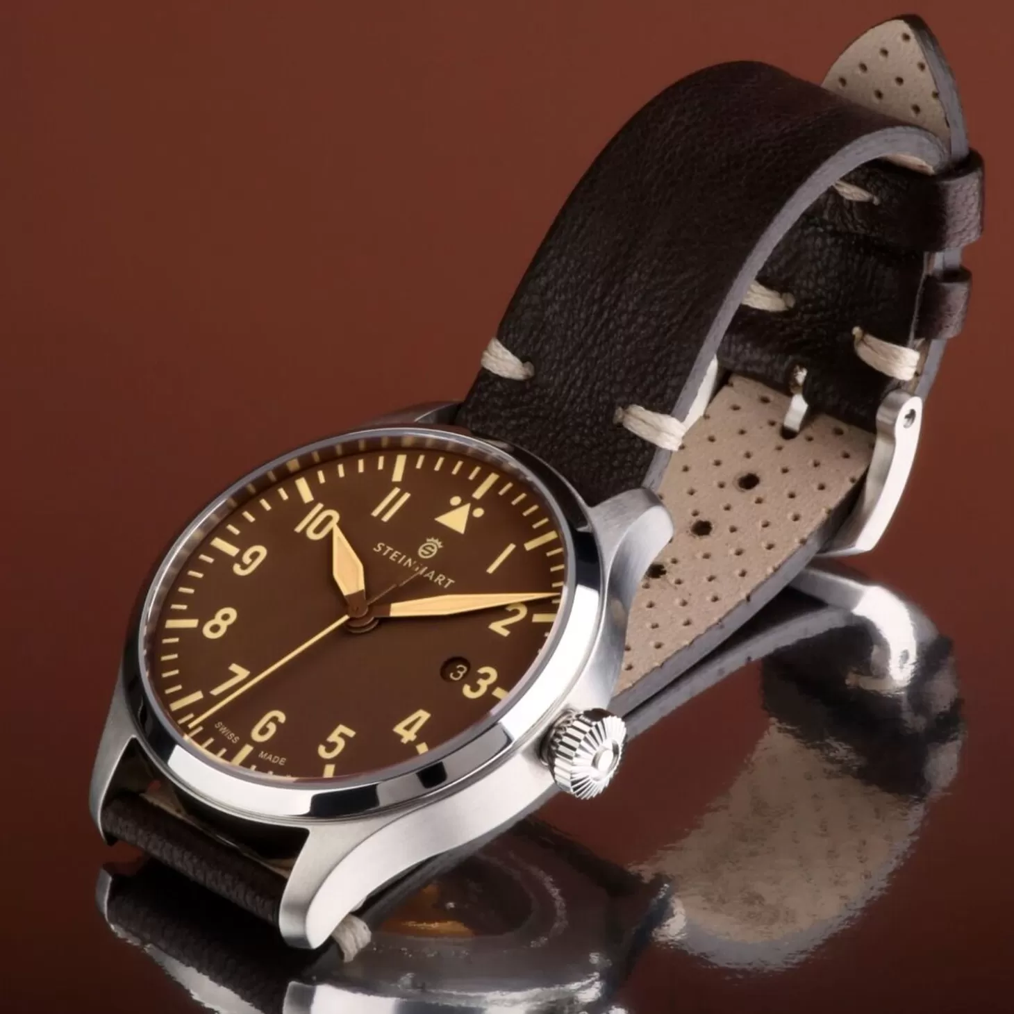 Nav B-Uhr 42 Vintage Bruin A-Muster^Steinhart Watches Online