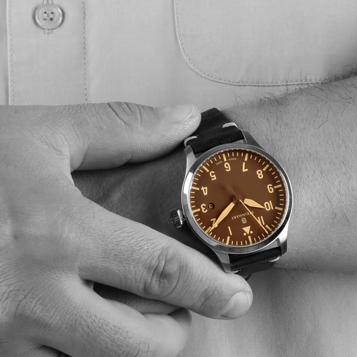 Nav B-Uhr 42 Vintage Bruin A-Muster^Steinhart Watches Online