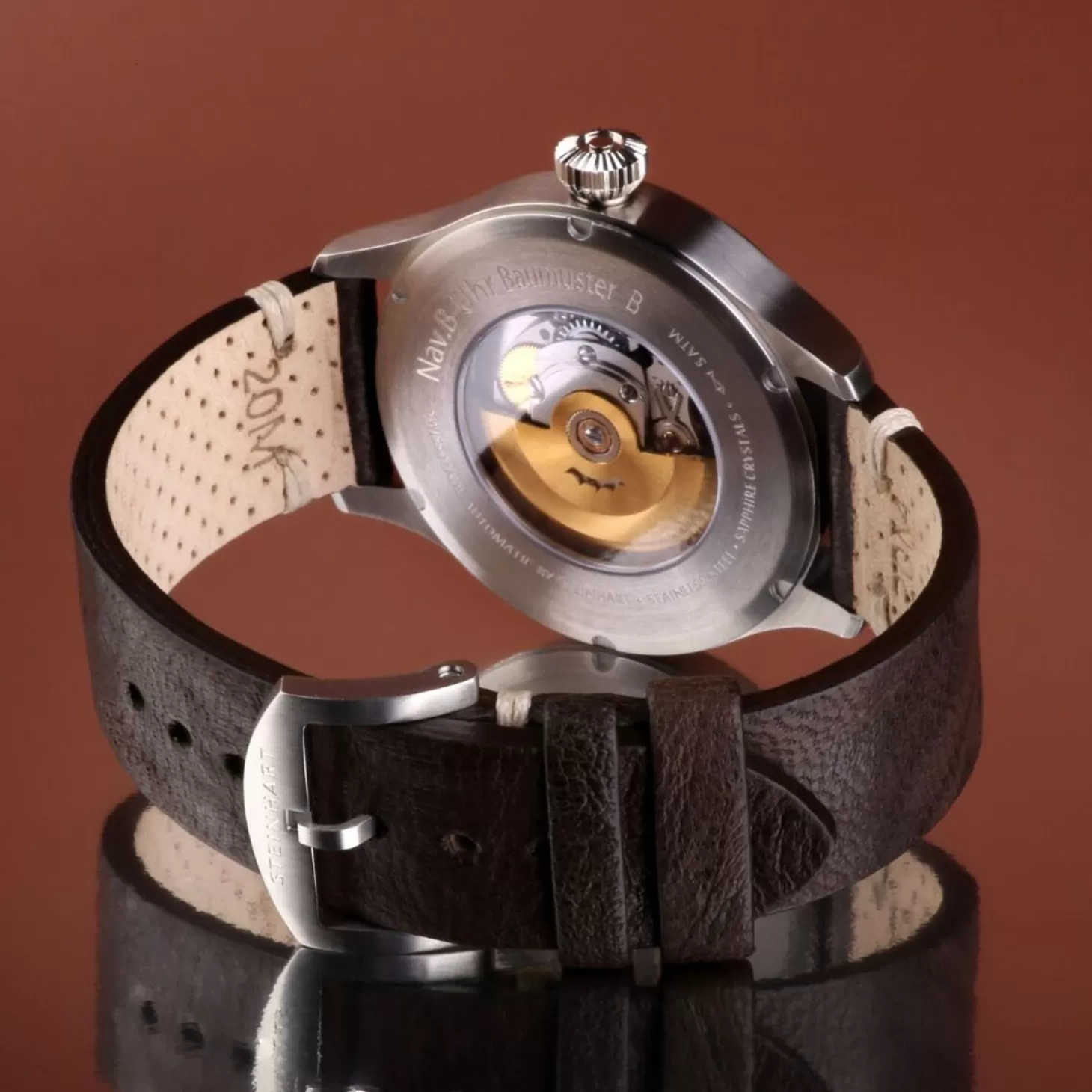 Nav B-Uhr 42 Vintage Bruine B-Muster^Steinhart Watches Shop