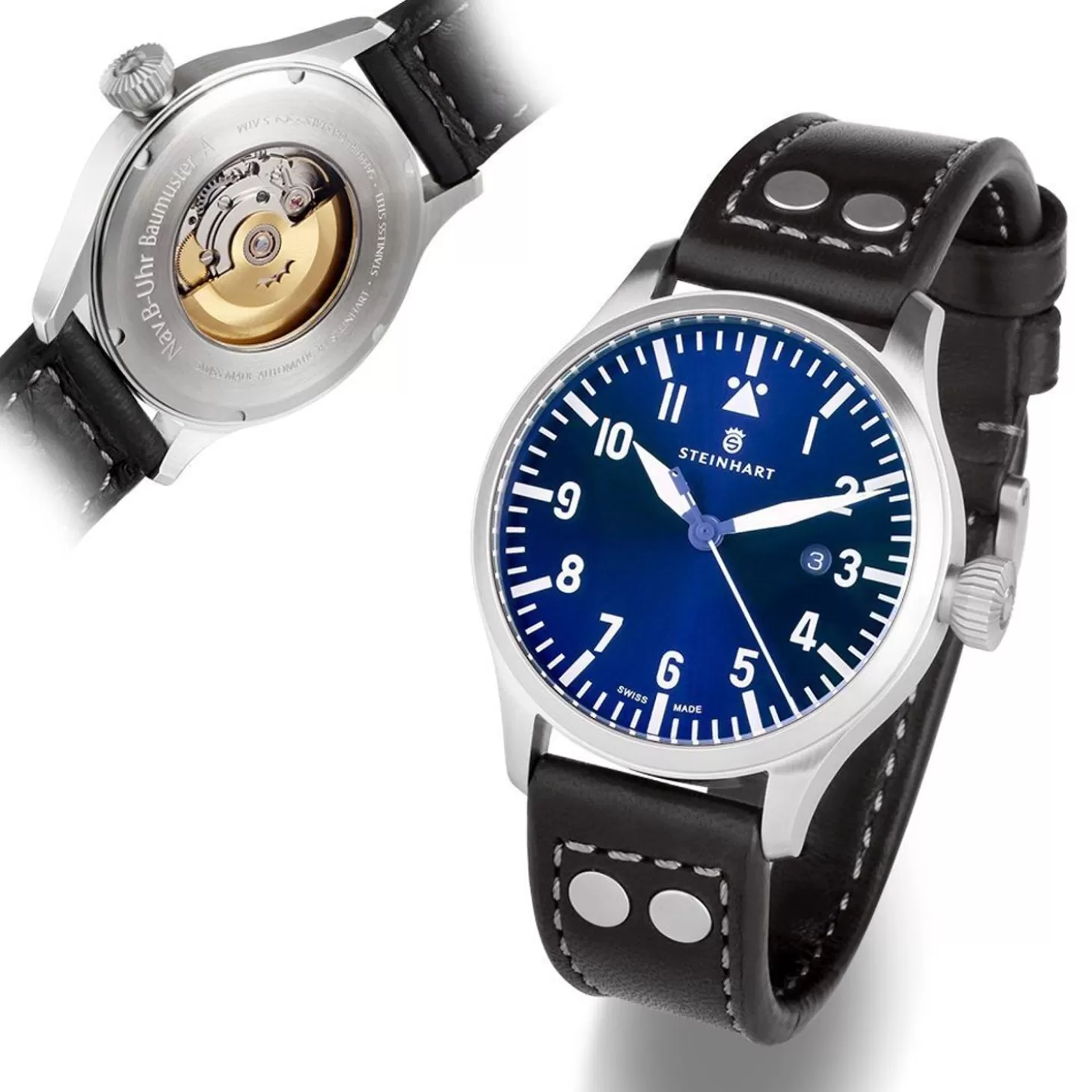 Nav B-Uhr 44 Datum Blauw^Steinhart Watches Discount