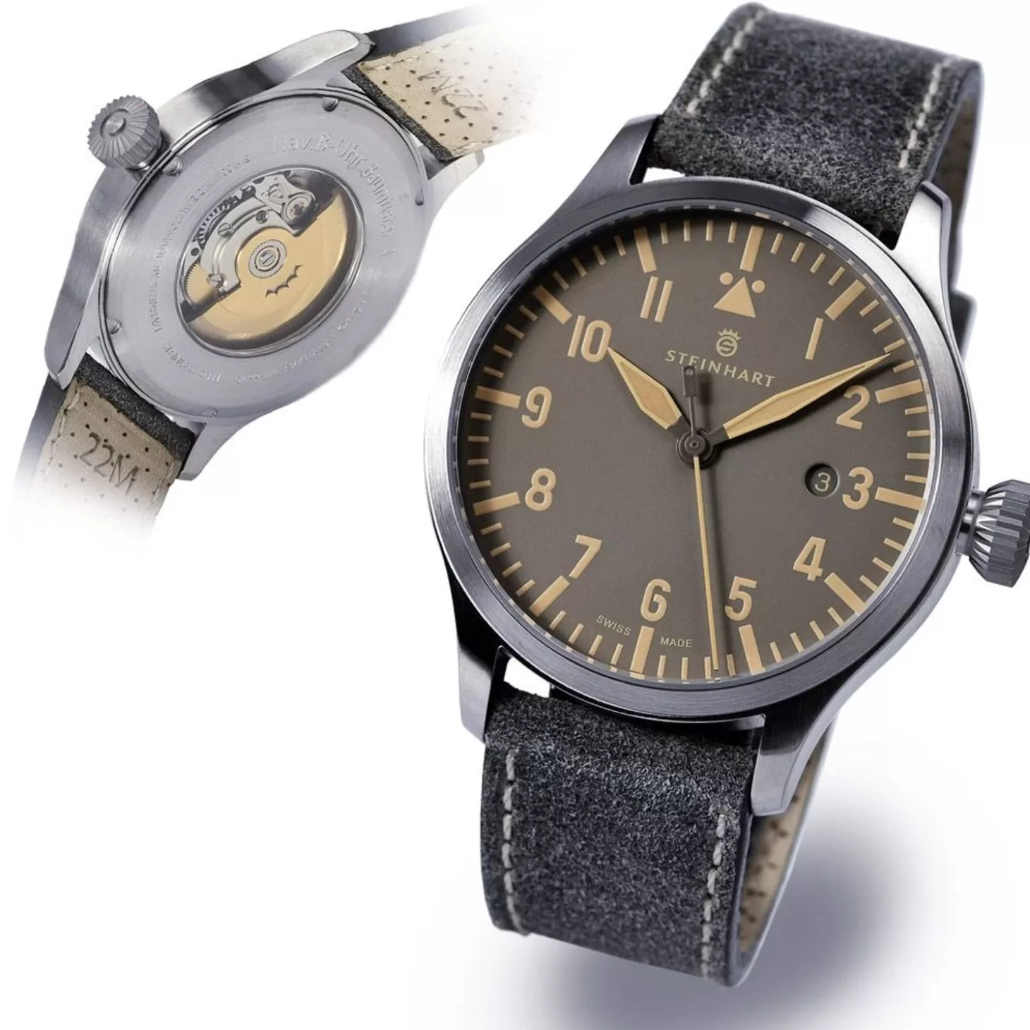 Nav B-Uhr 44 Datum Vintage Grijs^Steinhart Watches Fashion