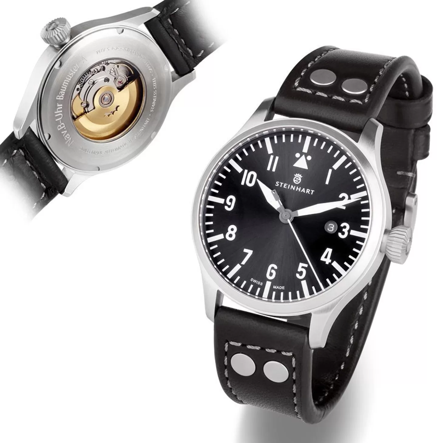 Nav B-Uhr 44 Datumgrijs^Steinhart Watches New