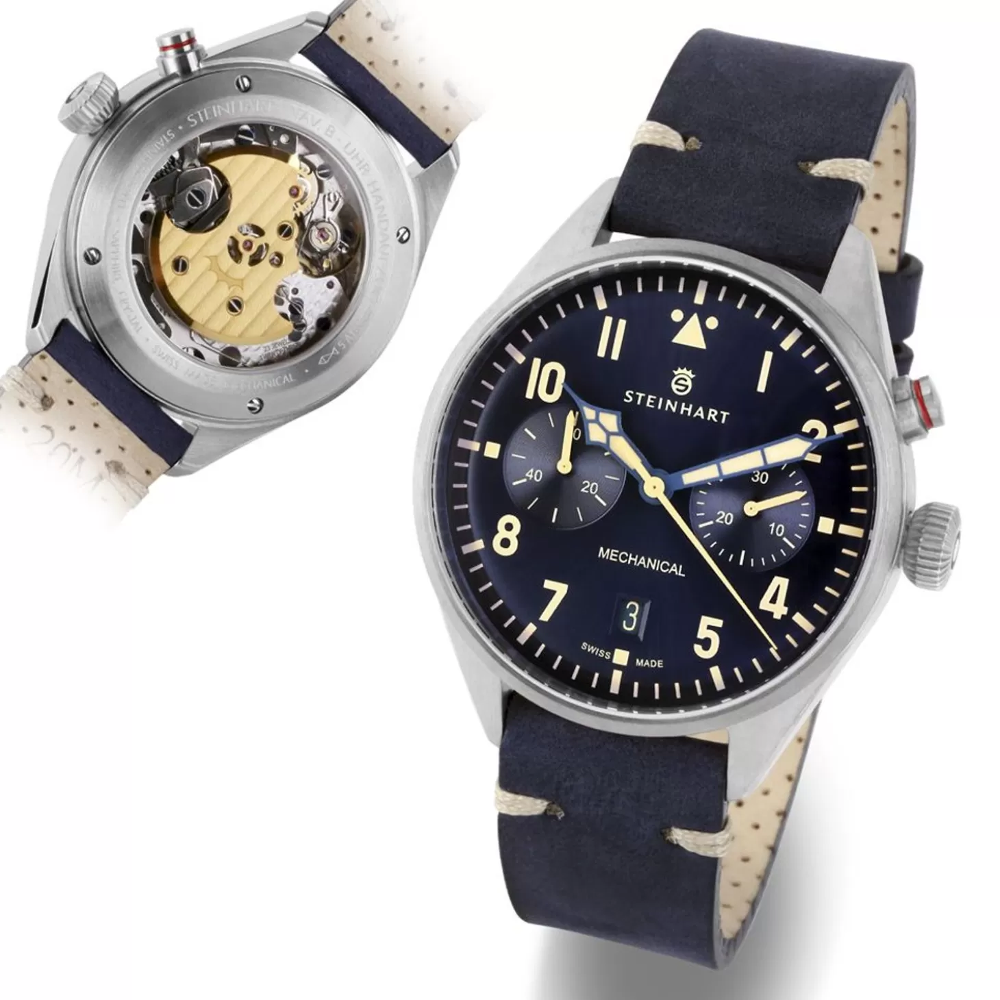 Nav.B - Monopusher 42 Blauw^Steinhart Watches Shop