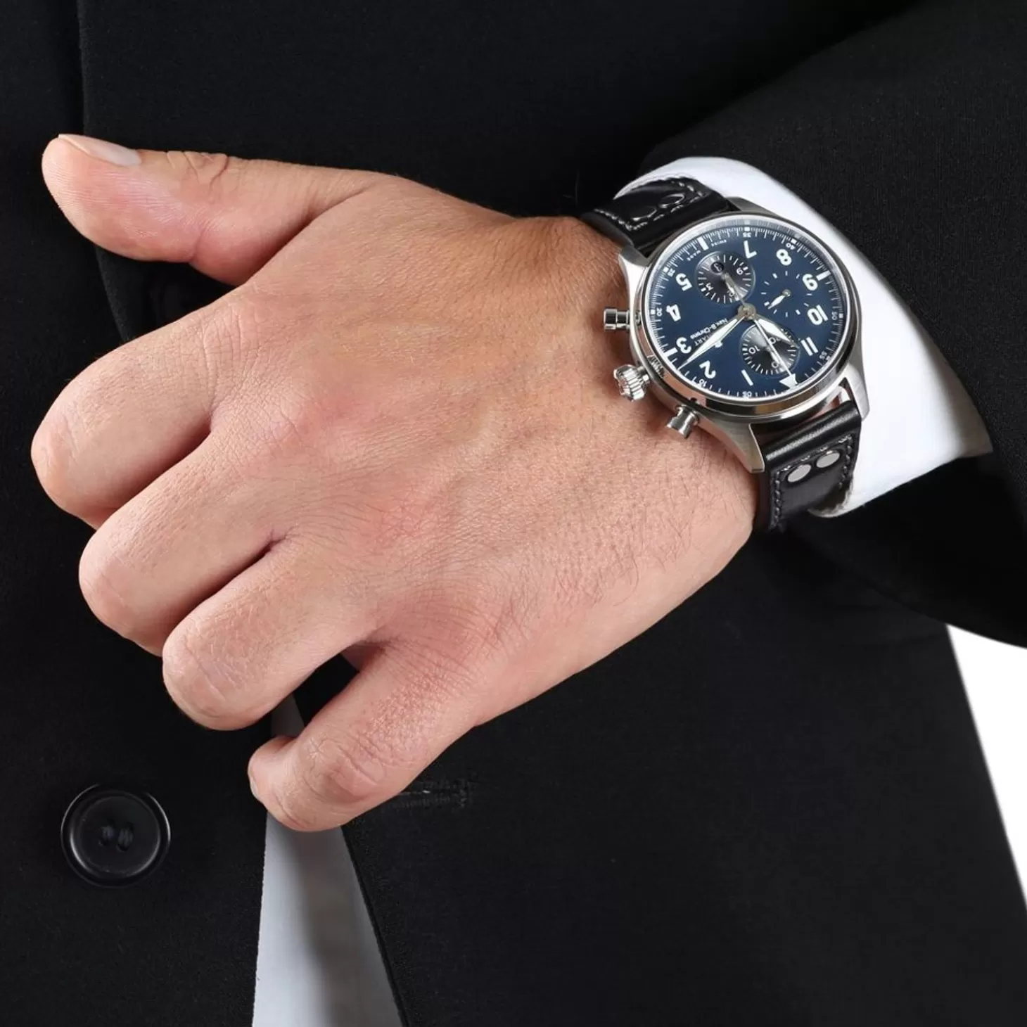 Nav.B-Chrono 42 Klassiek A-Type Blauw^Steinhart Watches Fashion