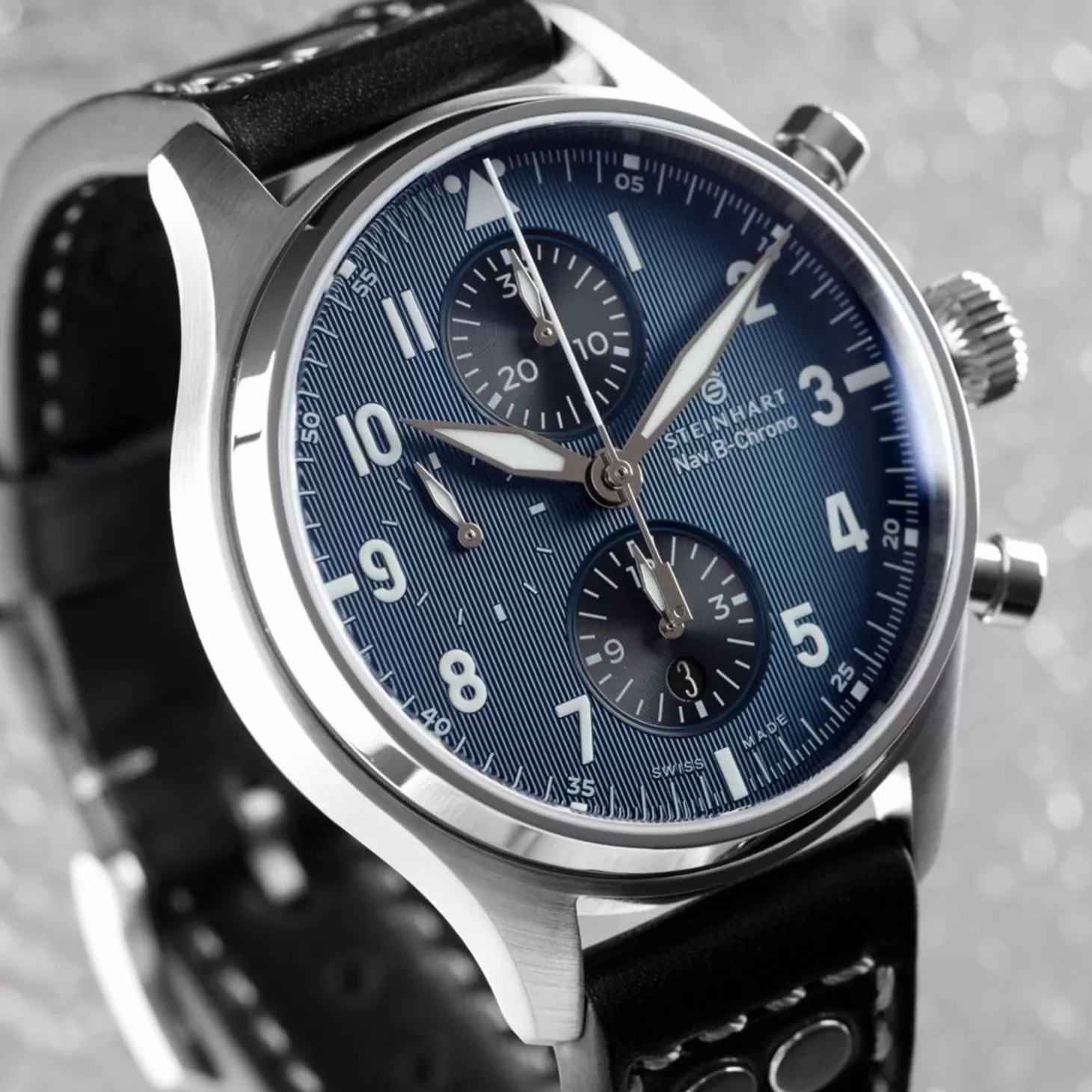 Nav.B-Chrono 42 Klassiek A-Type Blauw^Steinhart Watches Fashion