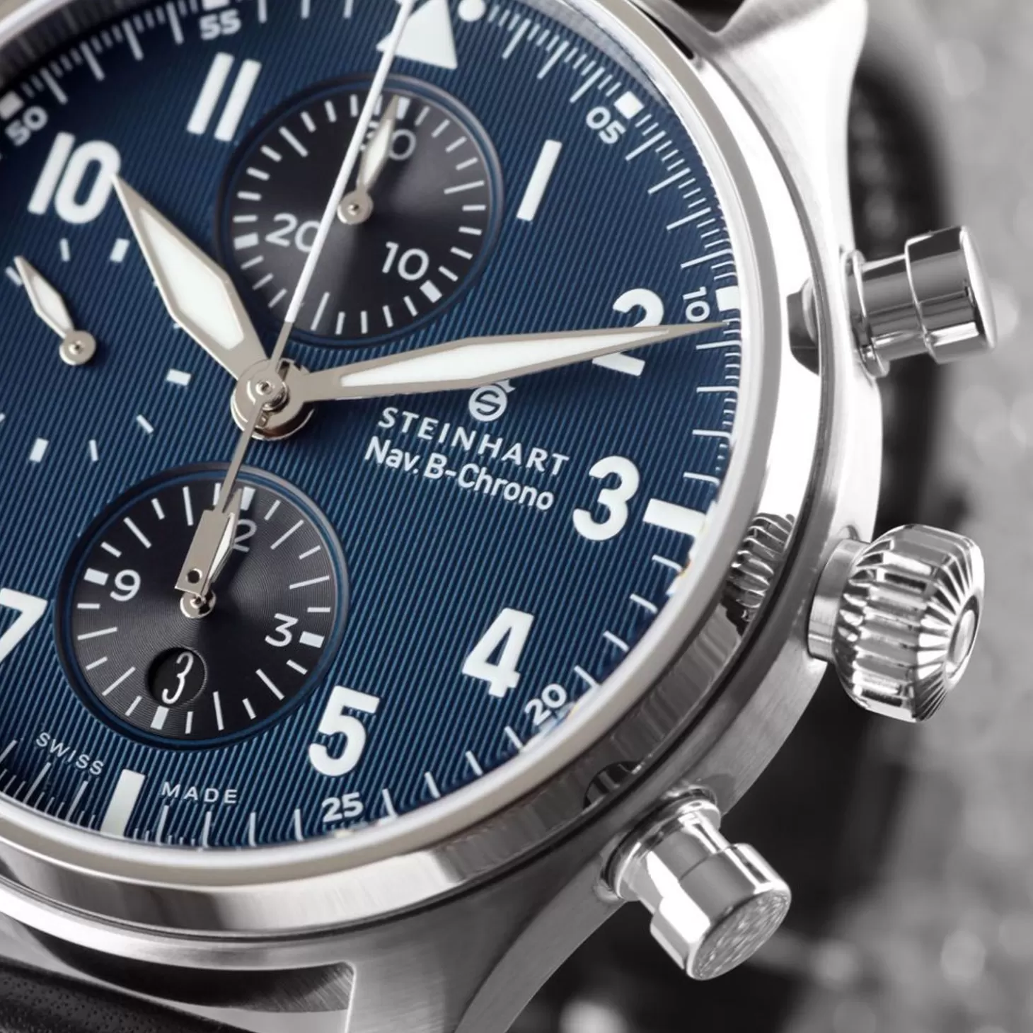 Nav.B-Chrono 42 Klassiek A-Type Blauw^Steinhart Watches Fashion