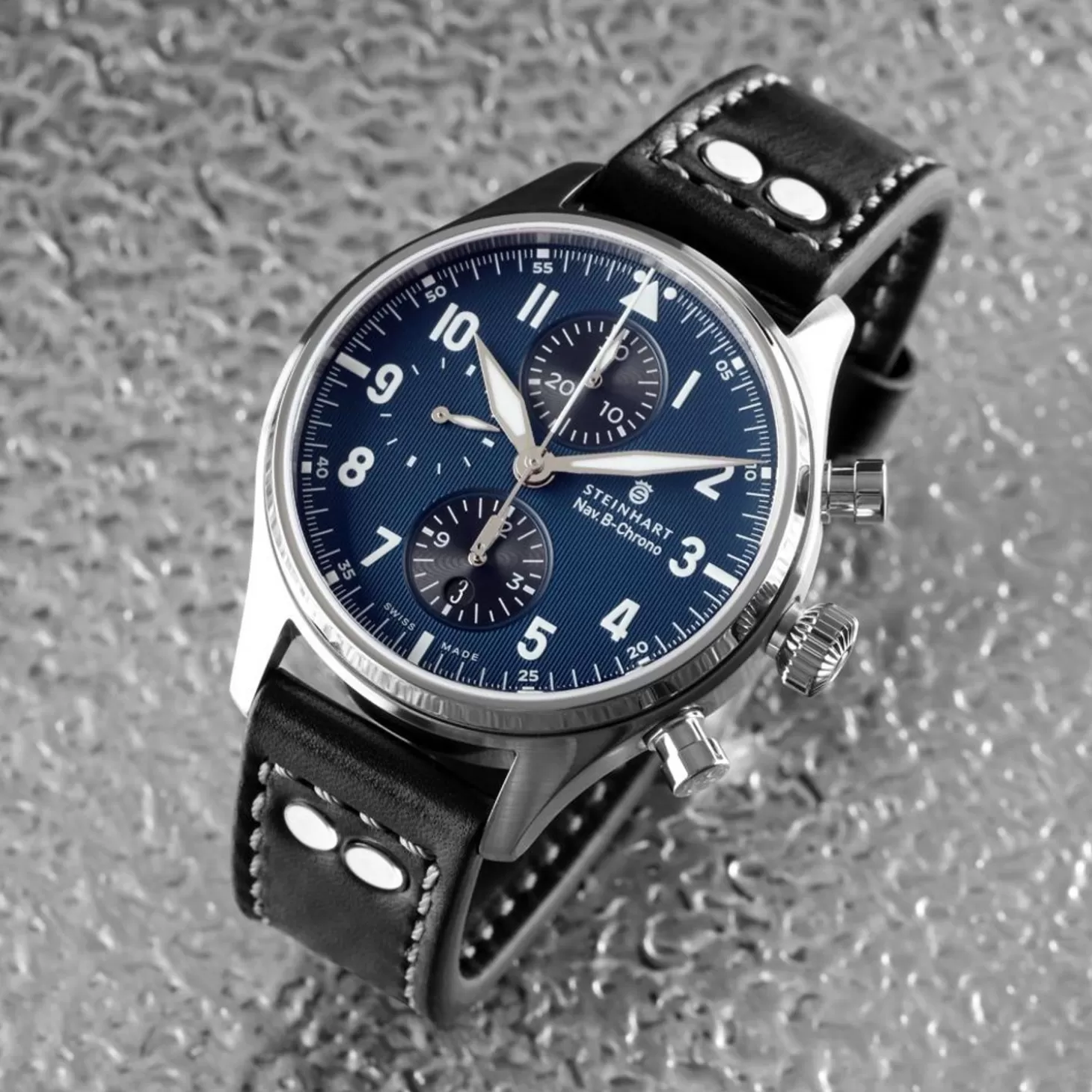 Nav.B-Chrono 42 Klassiek A-Type Blauw^Steinhart Watches Fashion
