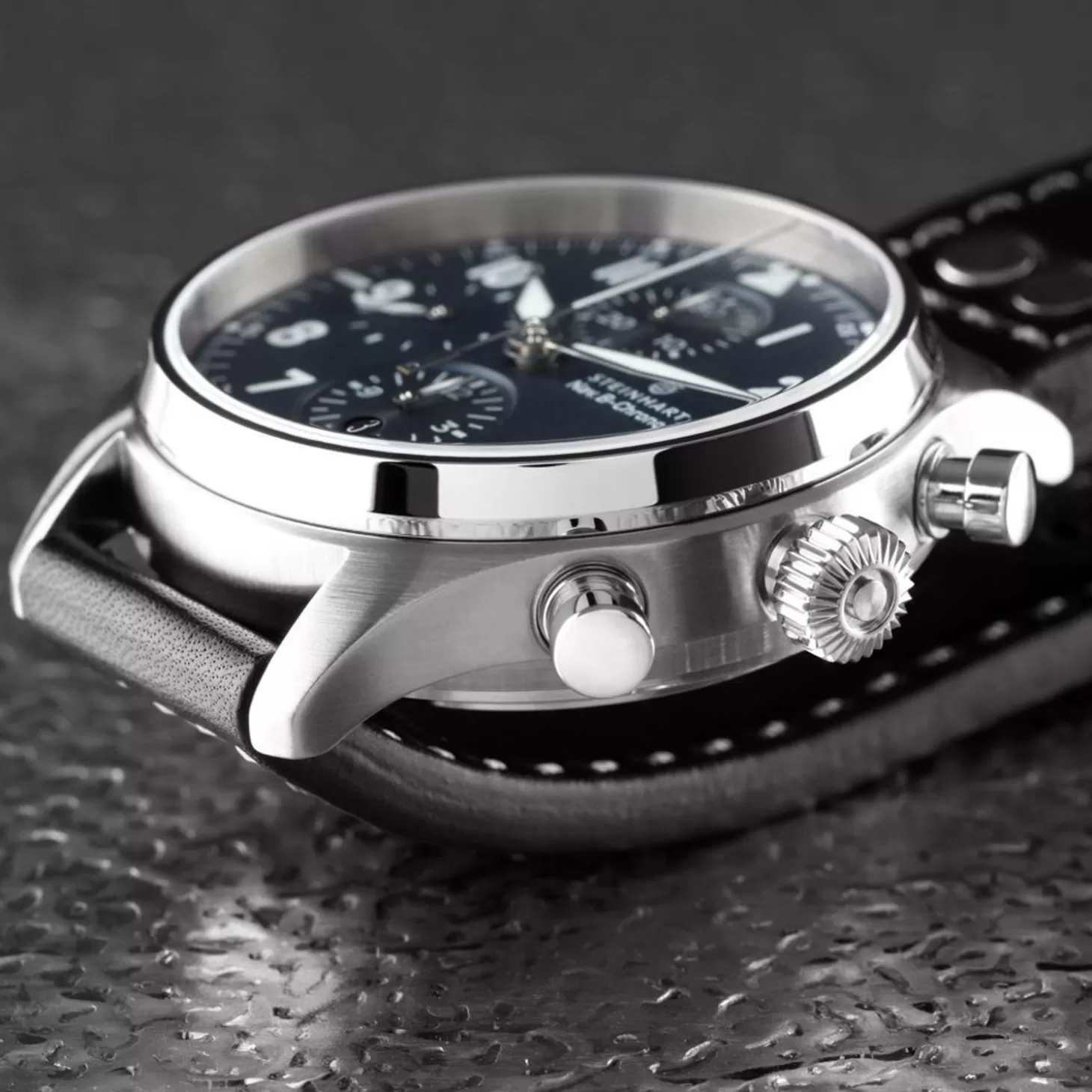 Nav.B-Chrono 42 Klassiek A-Type Blauw^Steinhart Watches Fashion