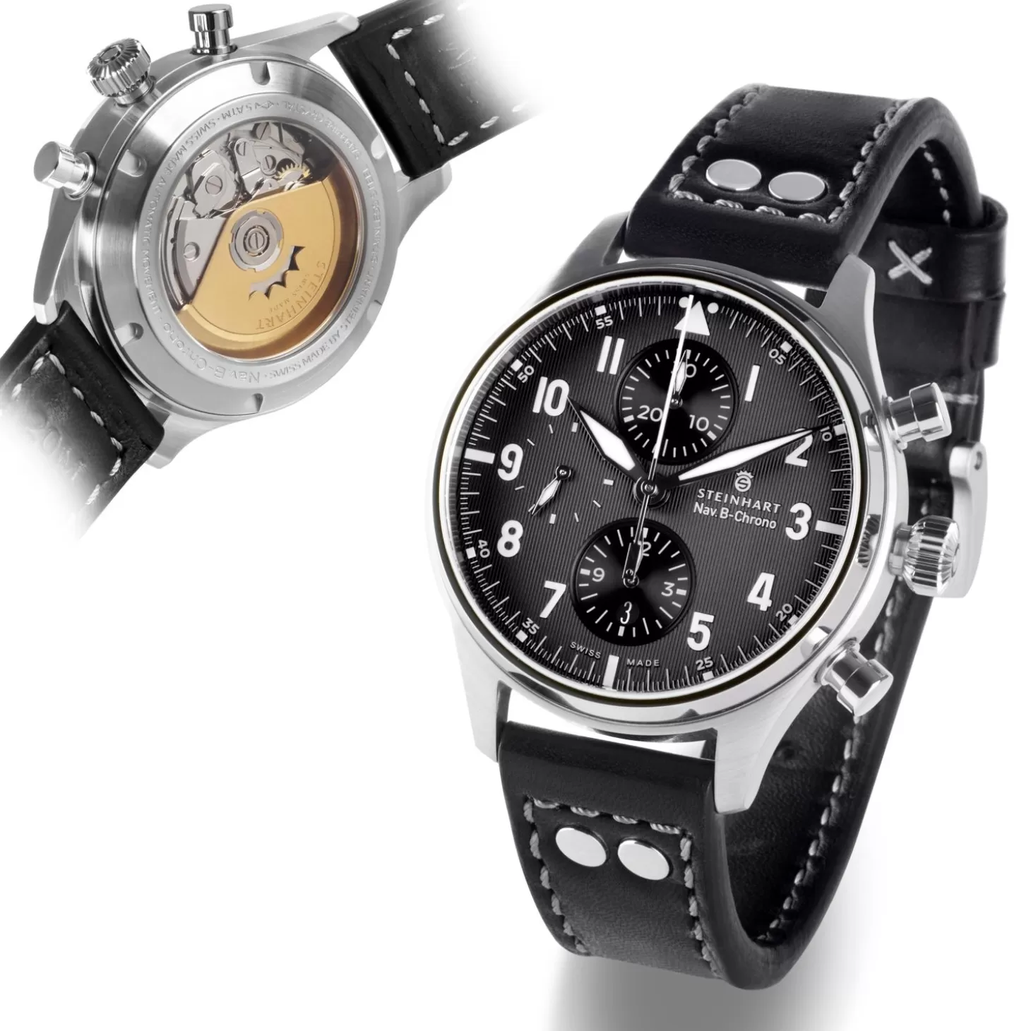 Nav.B-Chrono 42 Klassiek A-Type Zwart^Steinhart Watches Discount