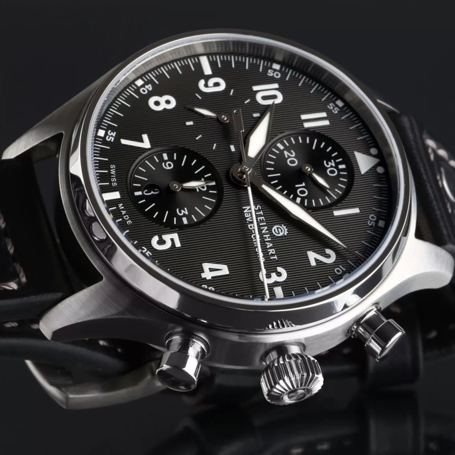 Nav.B-Chrono 42 Klassiek A-Type Zwart^Steinhart Watches Discount
