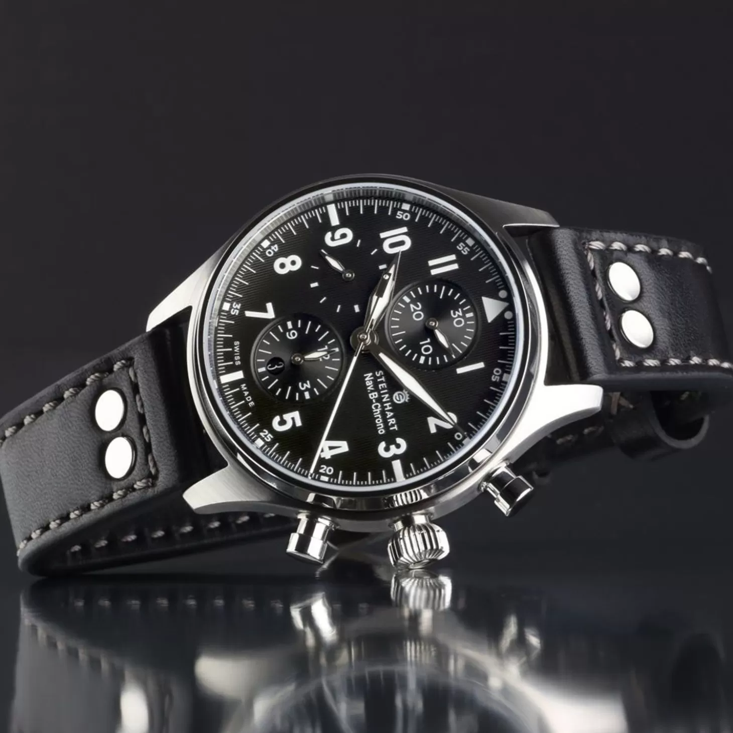 Nav.B-Chrono 42 Klassiek A-Type Zwart^Steinhart Watches Discount