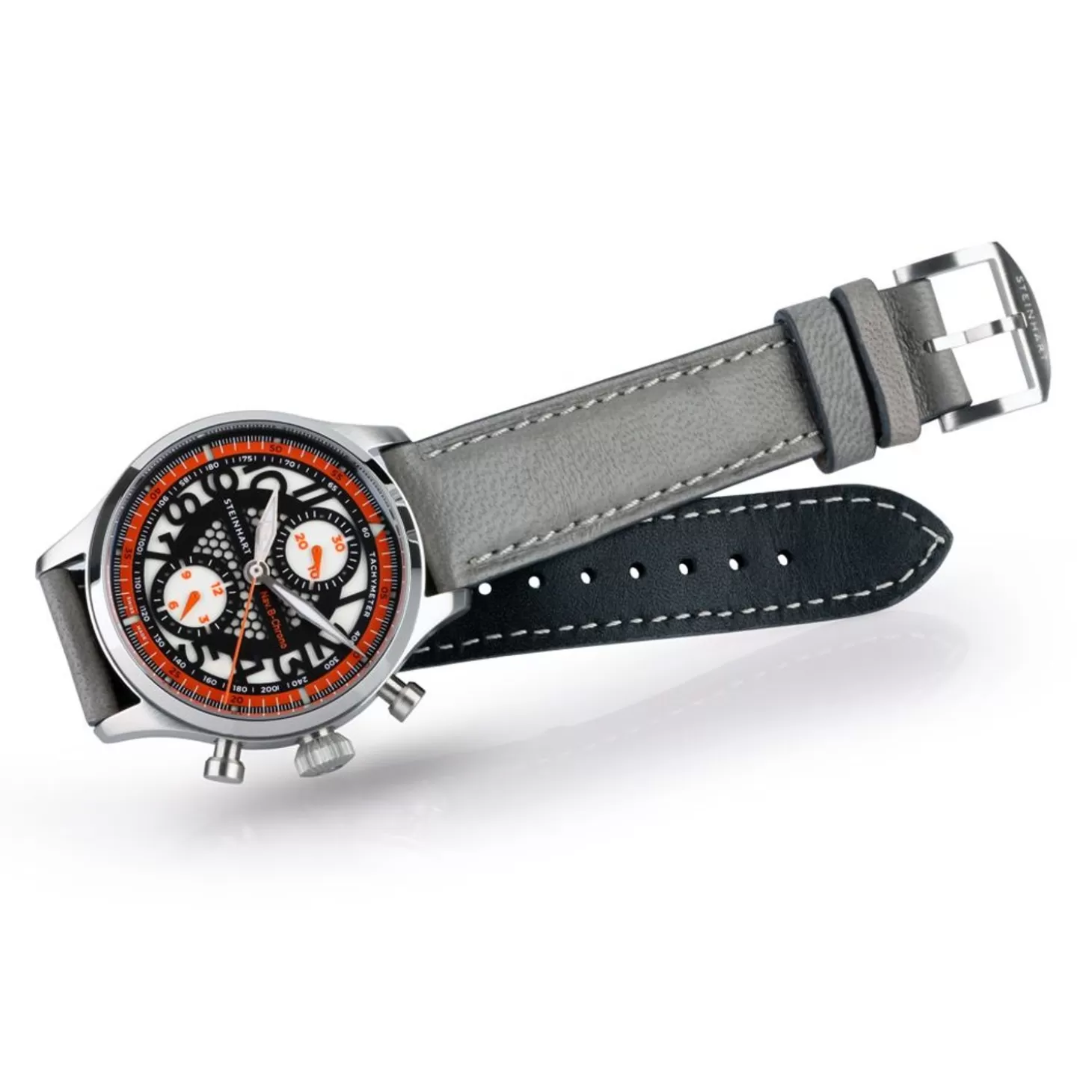 Nav.B-Chrono 42 Skelet Oranje^Steinhart Watches New