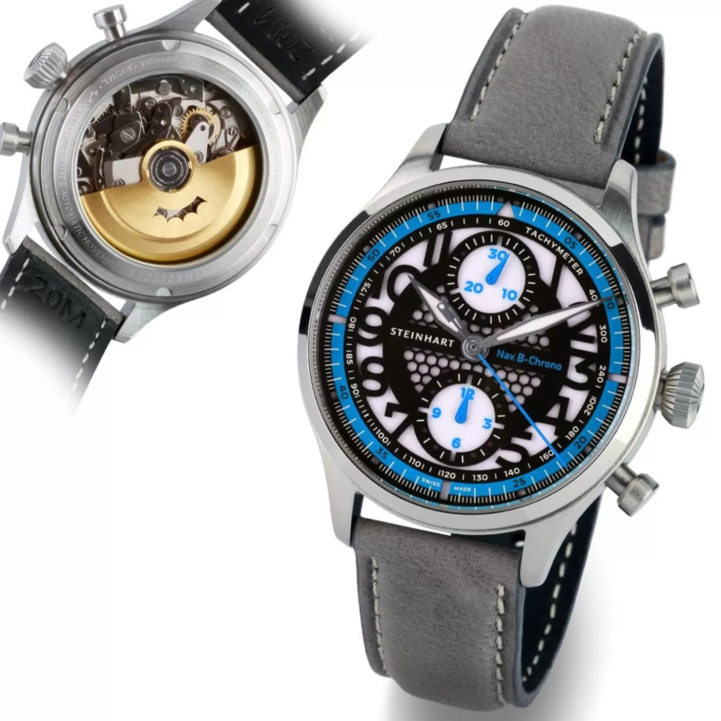 Nav.B-Chrono 42 Skeletblauw^Steinhart Watches Sale