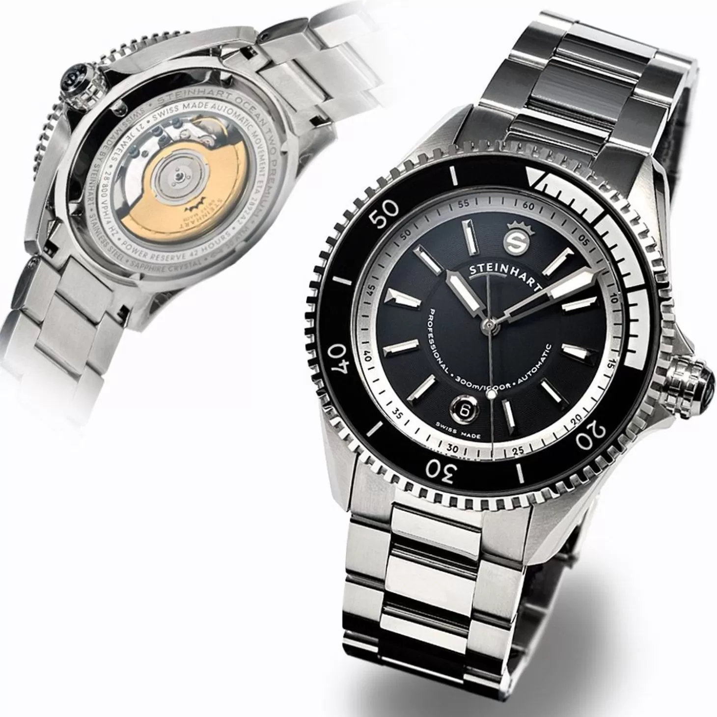 Ocean 2 Premium Zwart Duikhorloge^Steinhart Watches Best Sale