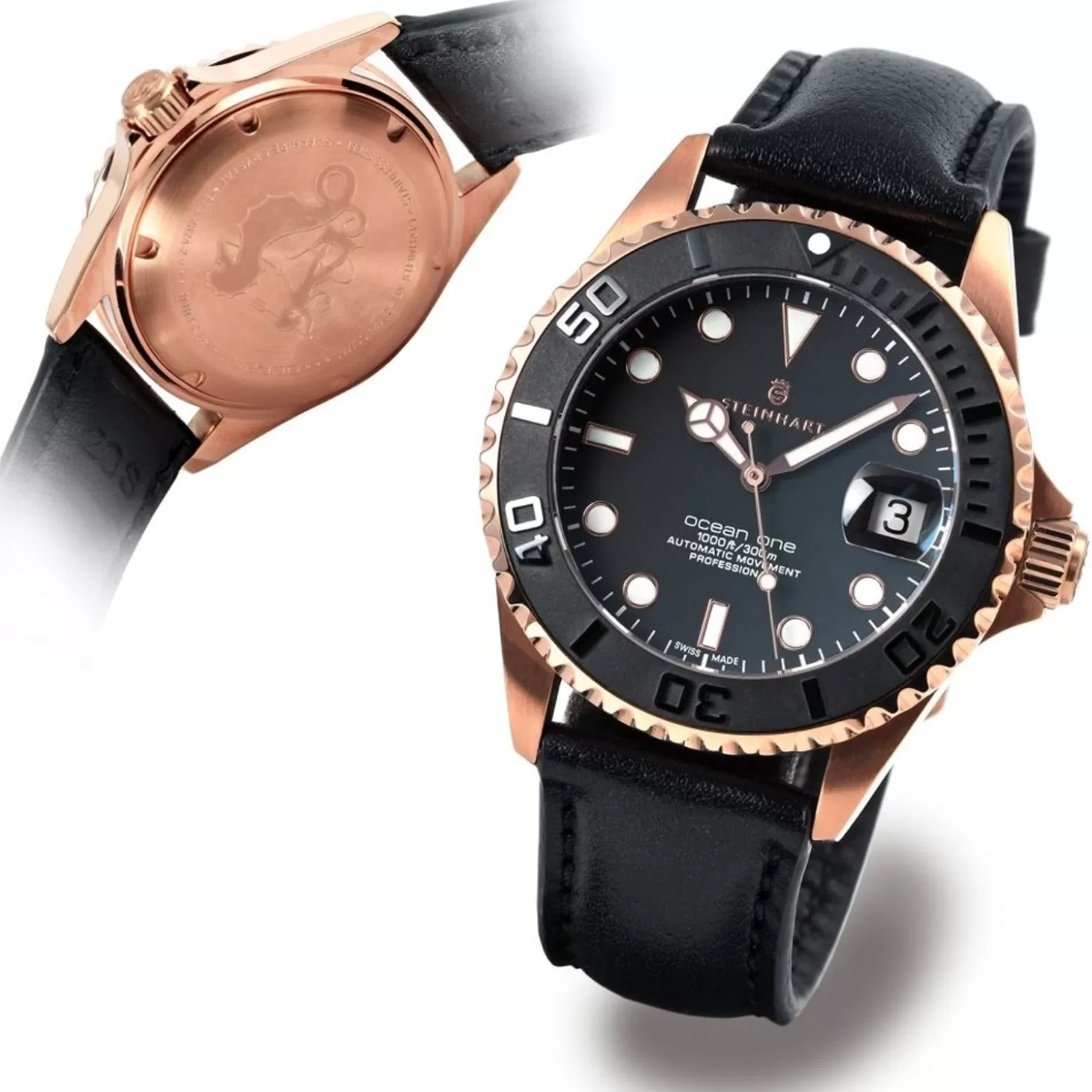 Ocean 39 Roze-Gouden Keramiek Duikhorloge^Steinhart Watches New