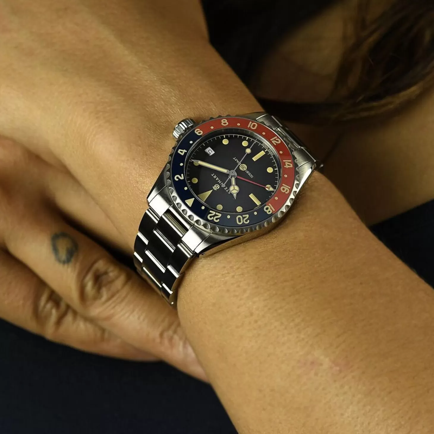 Ocean 39 Vintage Gmt Premium Blauw-Rood Keramiek Duikhorloge^Steinhart Watches Hot
