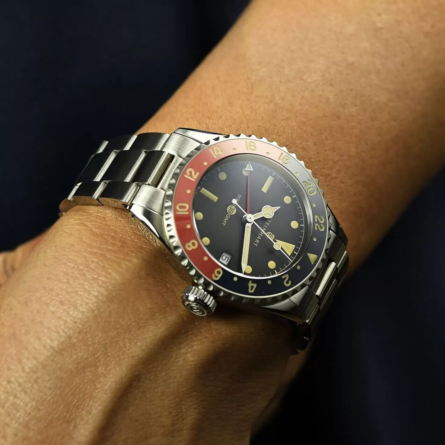Ocean 39 Vintage Gmt Premium Blauw-Rood Keramiek Duikhorloge^Steinhart Watches Hot