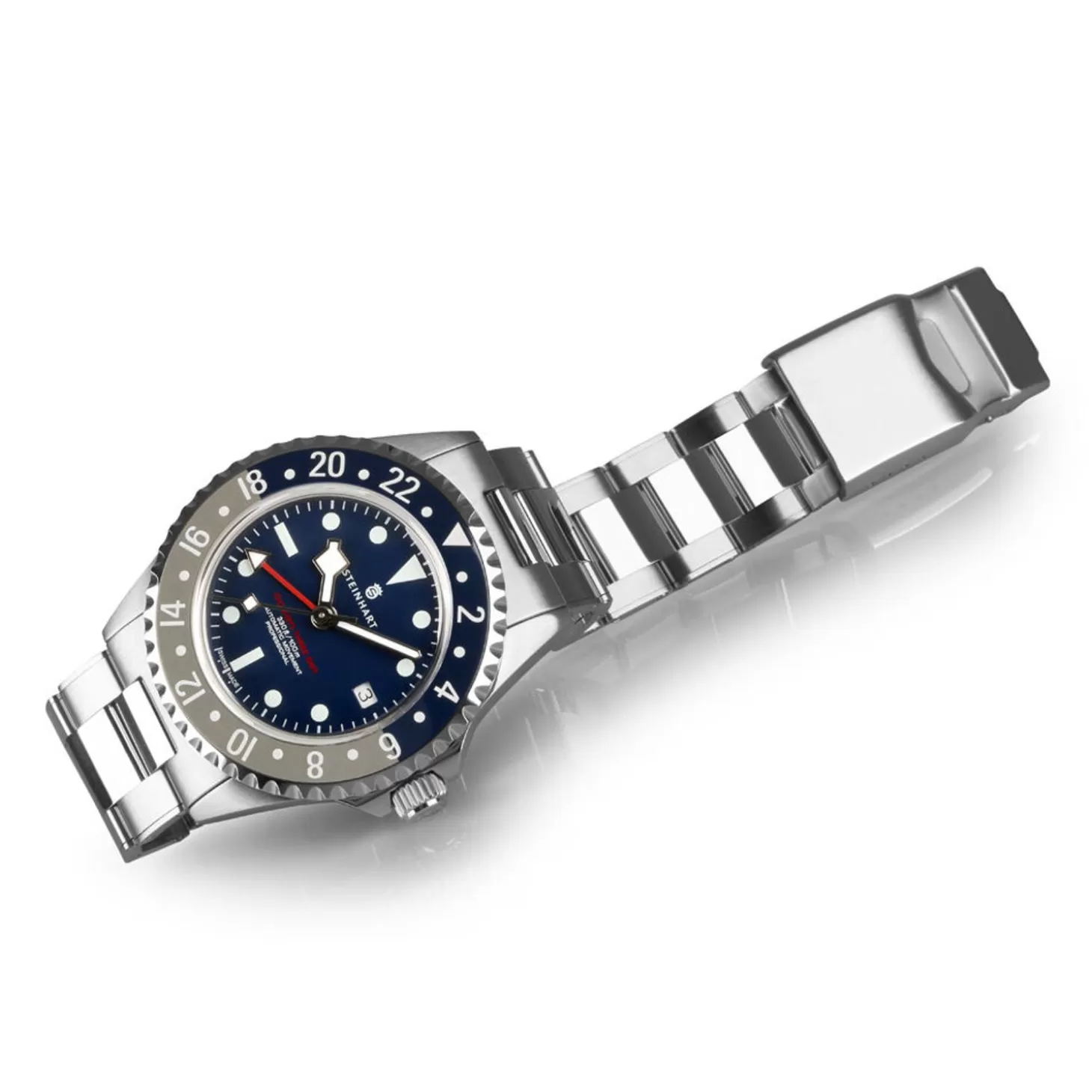 Ocean 3 Gmt Blauwgrijs Keramiek^Steinhart Watches Store