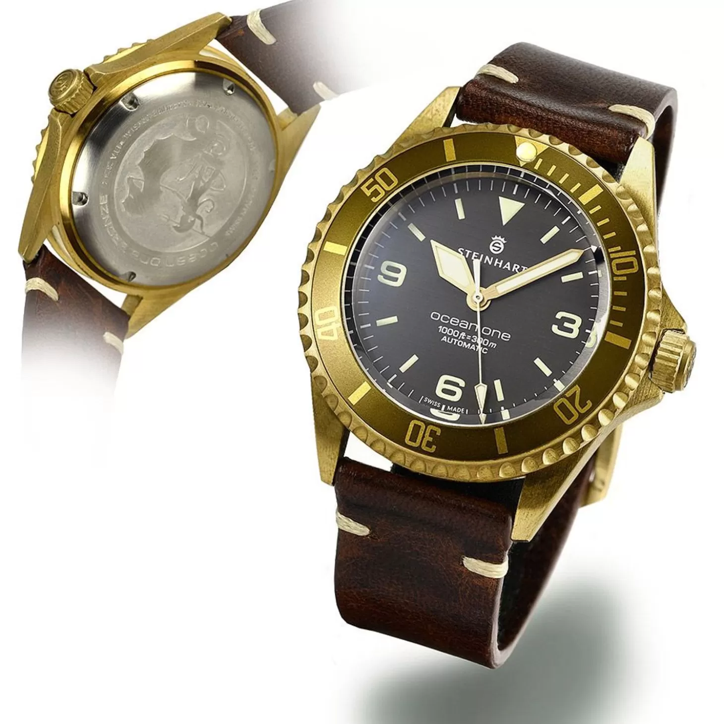 Ocean One Bronzen Lichtbruin Duikhorloge^Steinhart Watches Online