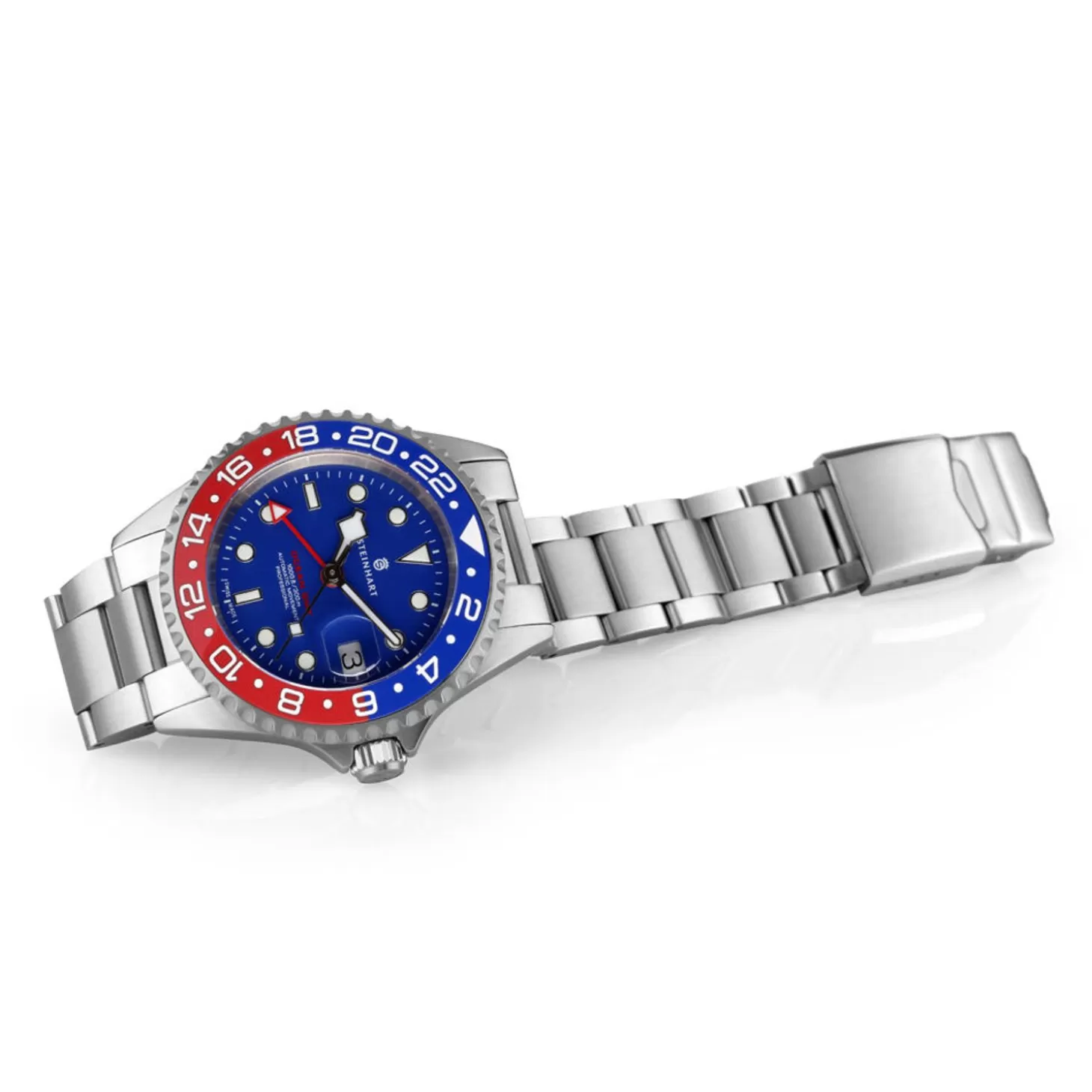 Ocean One Gmt Blauw-Rode Keramische Blauwe Wijzerplaat^Steinhart Watches Fashion