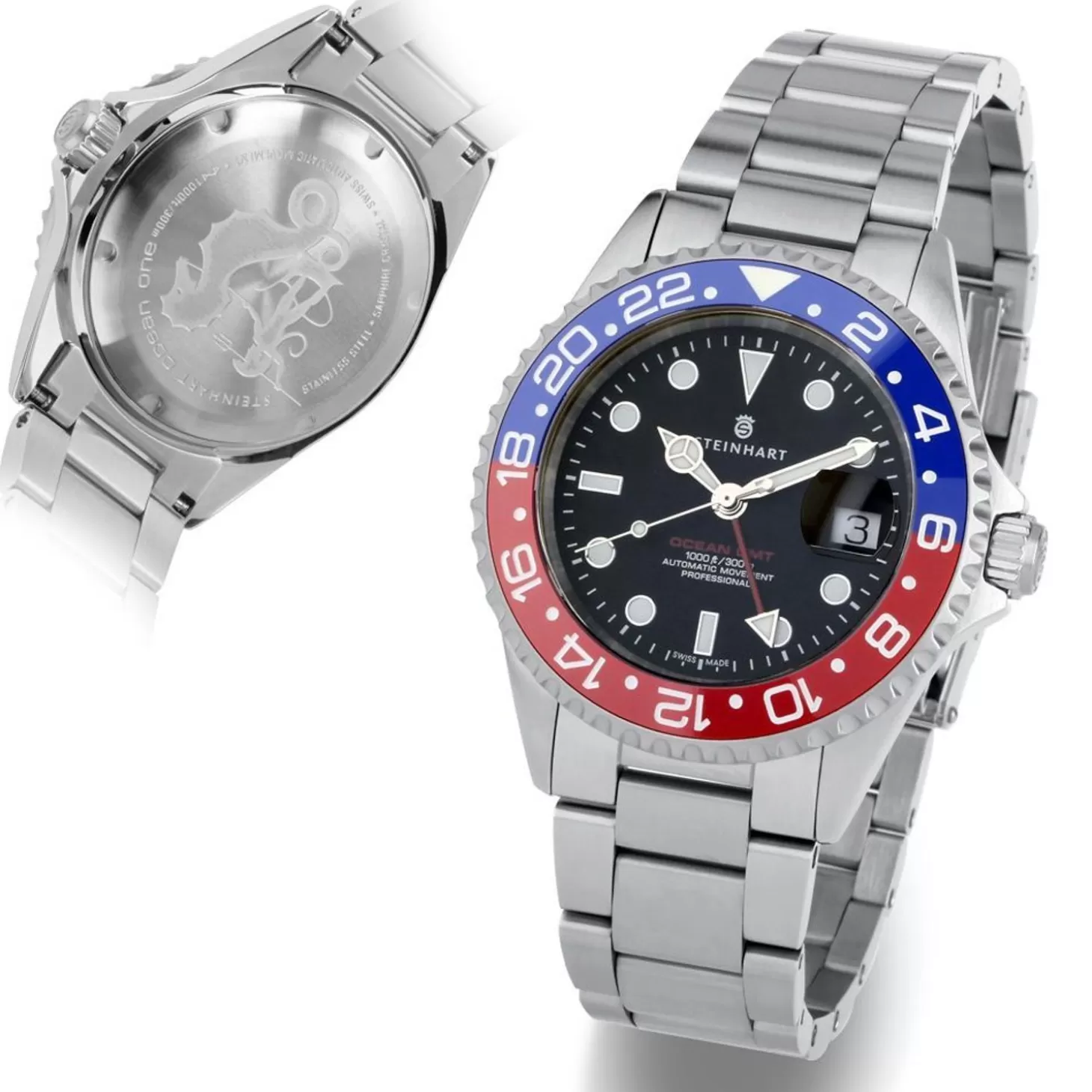 Ocean One Gmt Blauw-Rood Keramiek Duikhorloge^Steinhart Watches Cheap