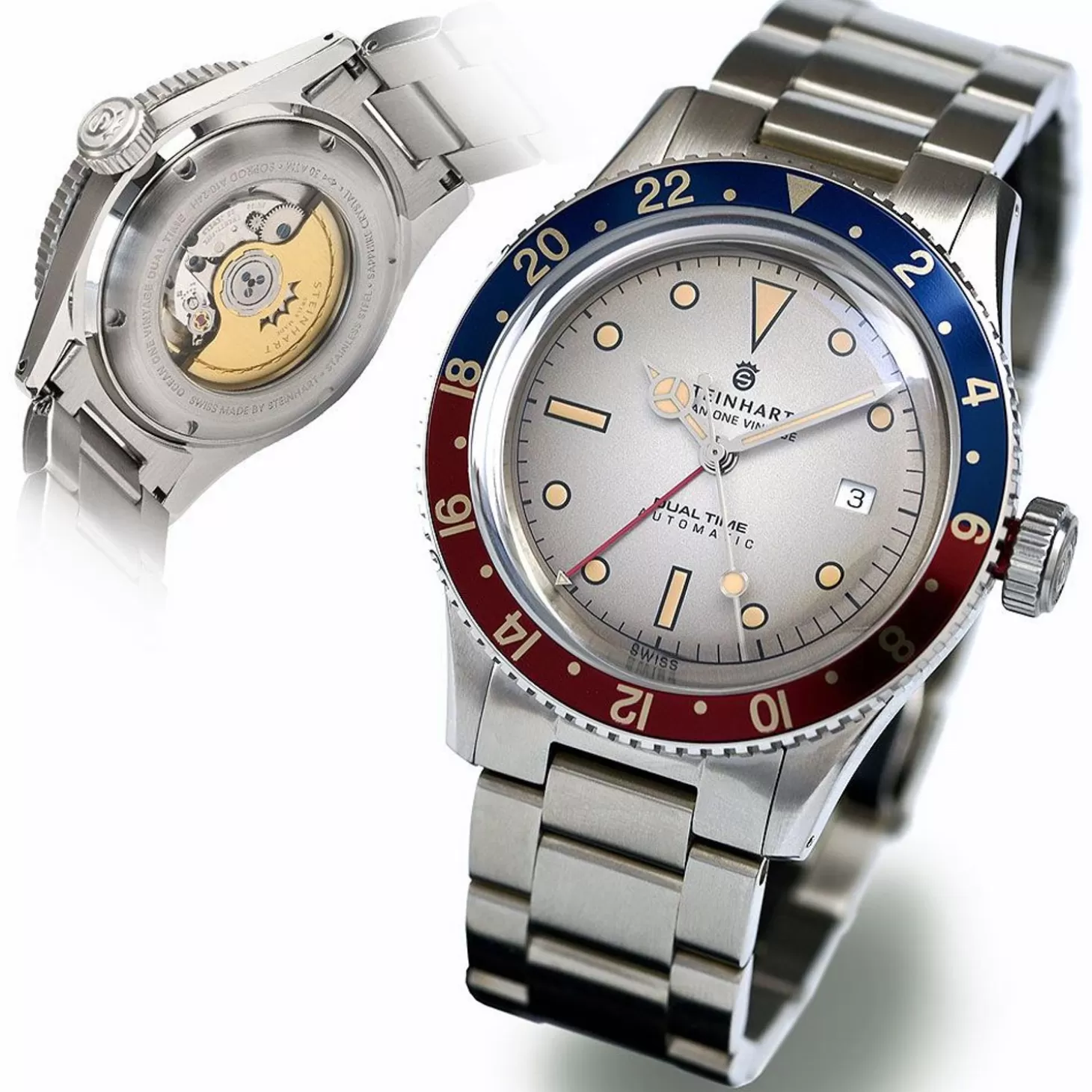 Ocean One Vintage Dual-Time Premium Duikhorloge^Steinhart Watches Cheap