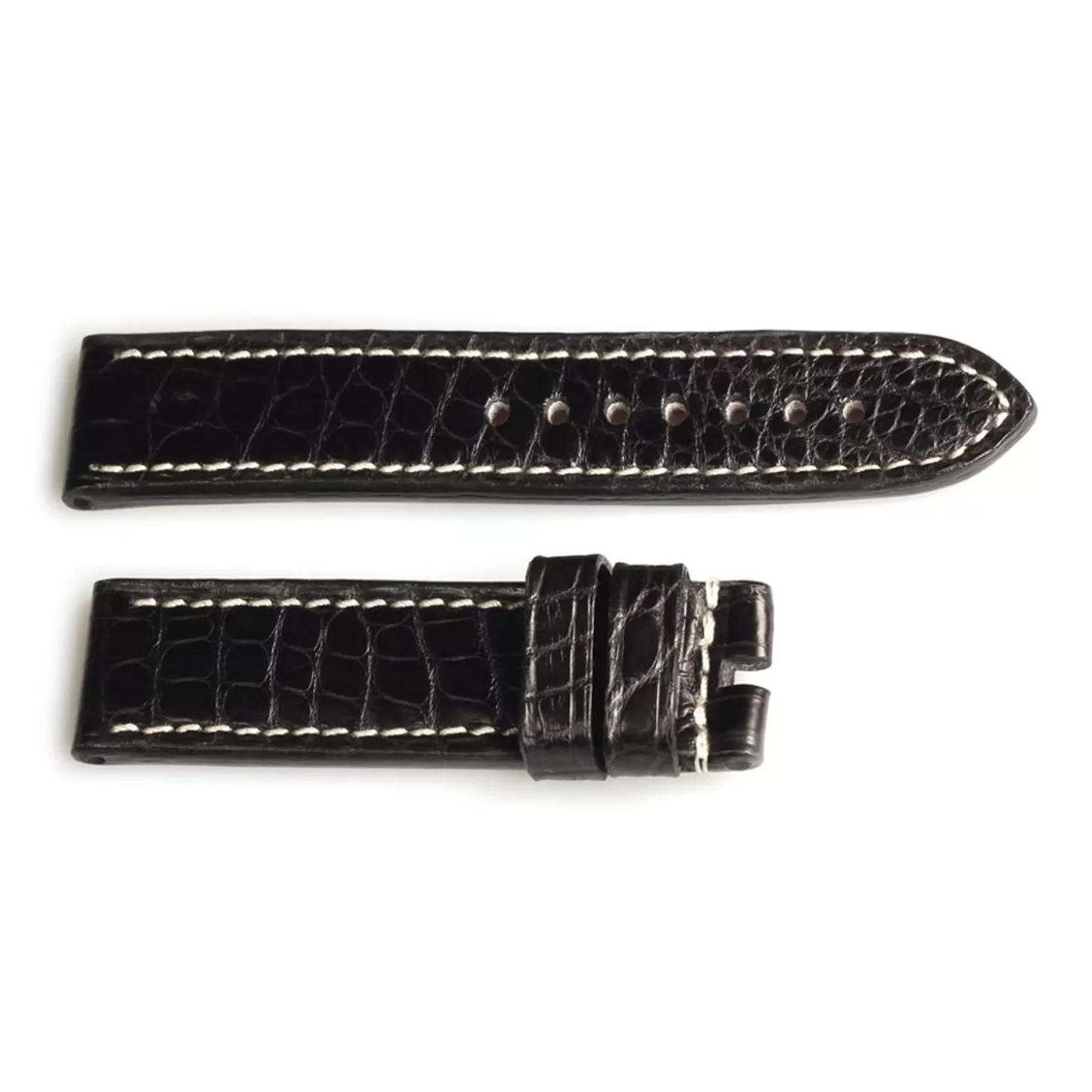 Riem Handgemaakte Lousiana Alligator Maat S Met Zwarte Stiksels^Steinhart Watches Fashion
