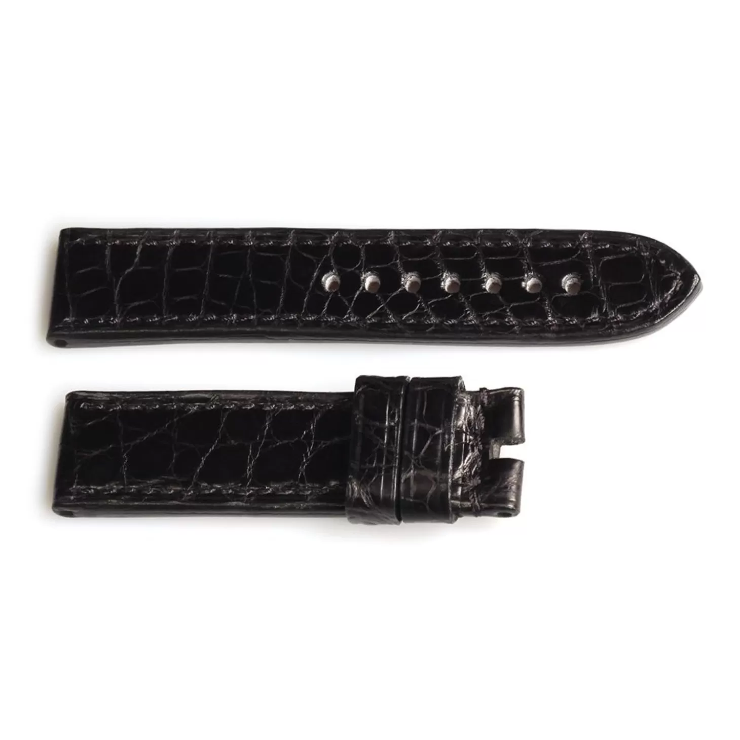 Riem Handgemaakte Lousiana Alligator Maat S Met Zwarte Stiksels^Steinhart Watches Outlet