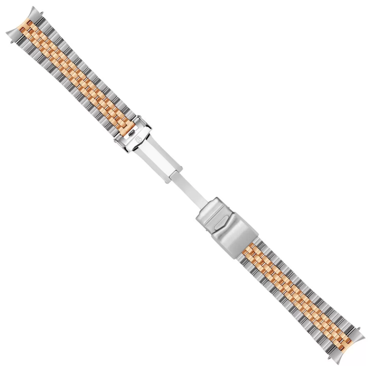 Roestvrij Stalen Armband Tweekleurig Gesatineerd 22/18 5 Lijnen Incl. Eindlinks^Steinhart Watches Flash Sale