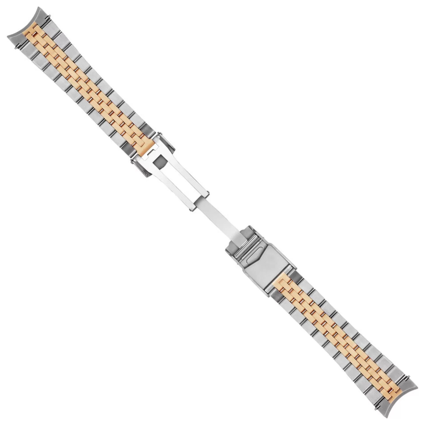 Roestvrij Stalen Armband Tweekleurig Gesatineerd 22/18 5 Lijnen Incl. Eindlinks^Steinhart Watches Flash Sale