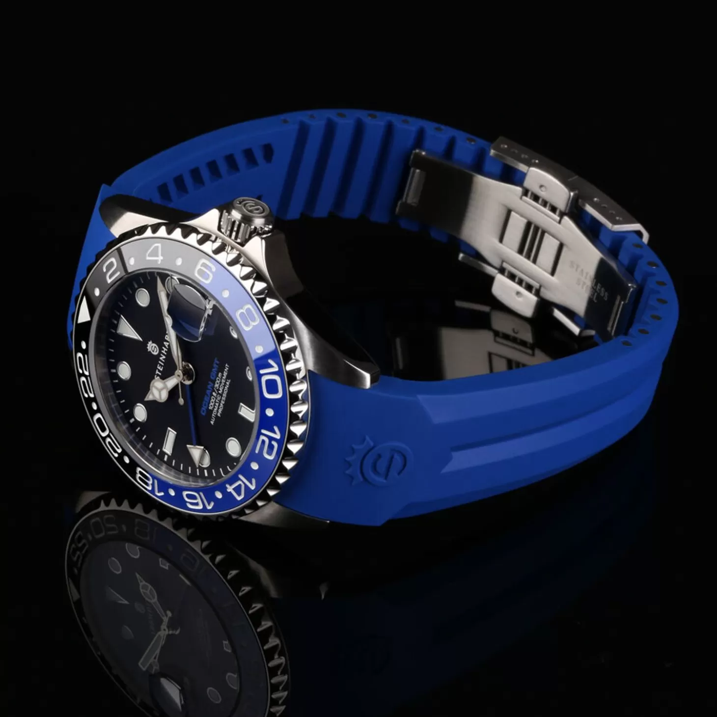Rubberen Band Blauw Nieuw 22X18 Mm Voor Ocean 42 En Ocean 44 Met Gespstaal^Steinhart Watches Outlet