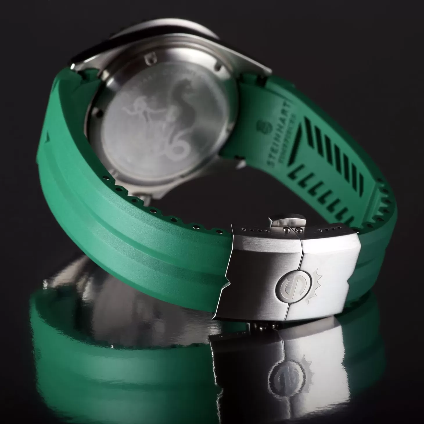 Rubberen Band Groen Nieuw 22X18 Mm Voor Ocean 42 En Ocean 44 Met Sluiting Staal^Steinhart Watches Store