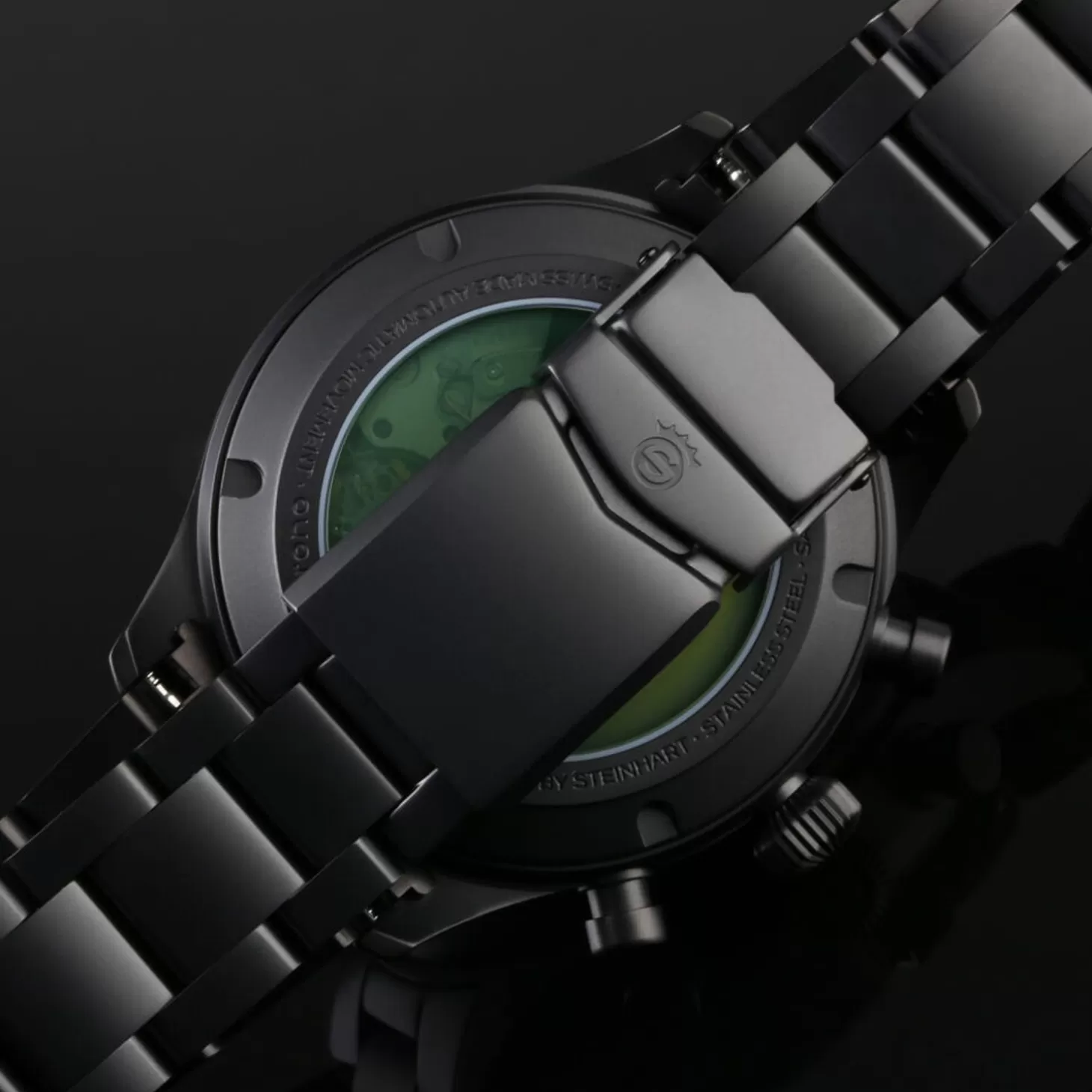 Stalen Armband Dlc Mat 20/16 Mm Voor Nav B-Chrono 42 Green Ltd. Edition Incl. Einde Koppelingen^Steinhart Watches Online