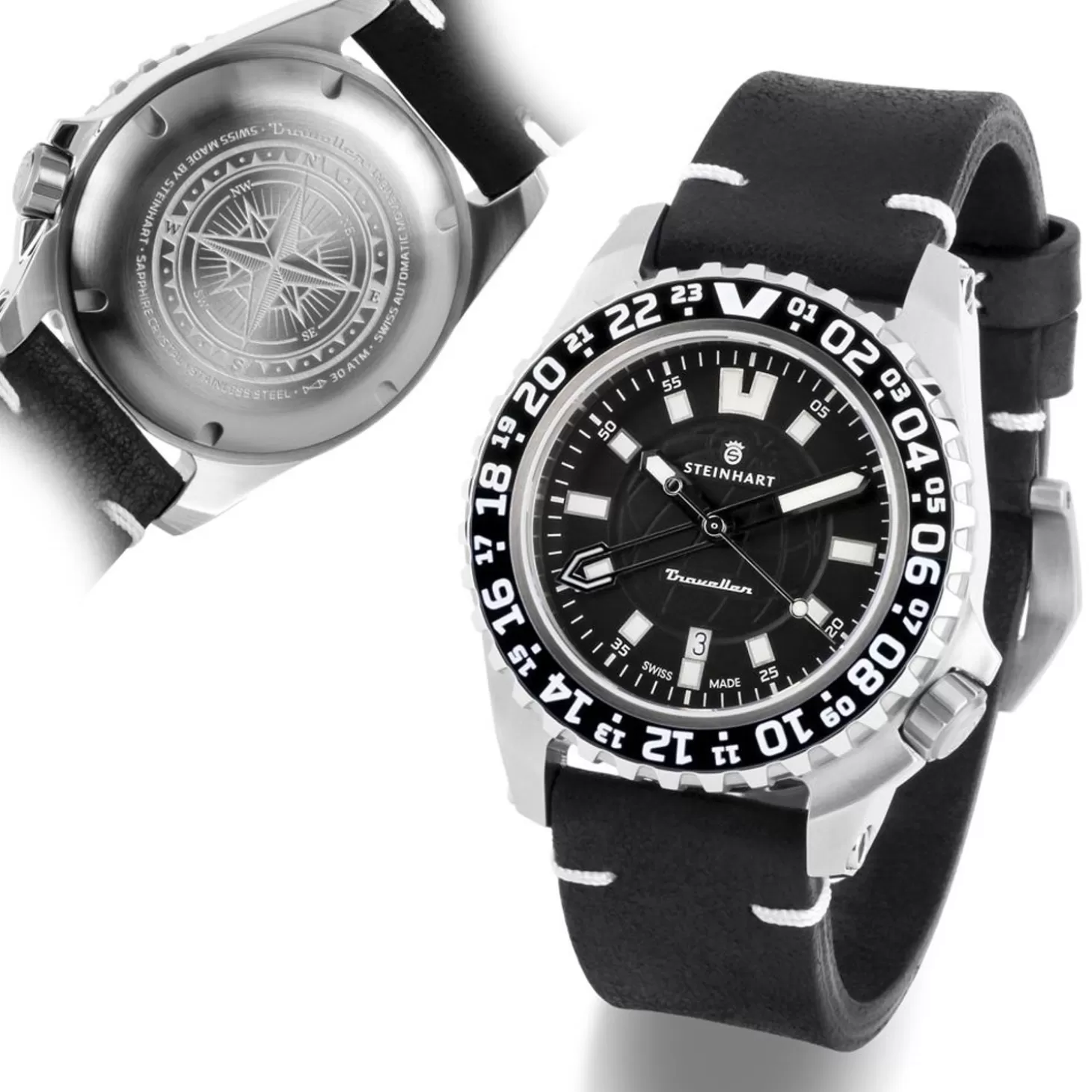 Traveller Gmt Zwart Duikershorloge^Steinhart Watches Clearance