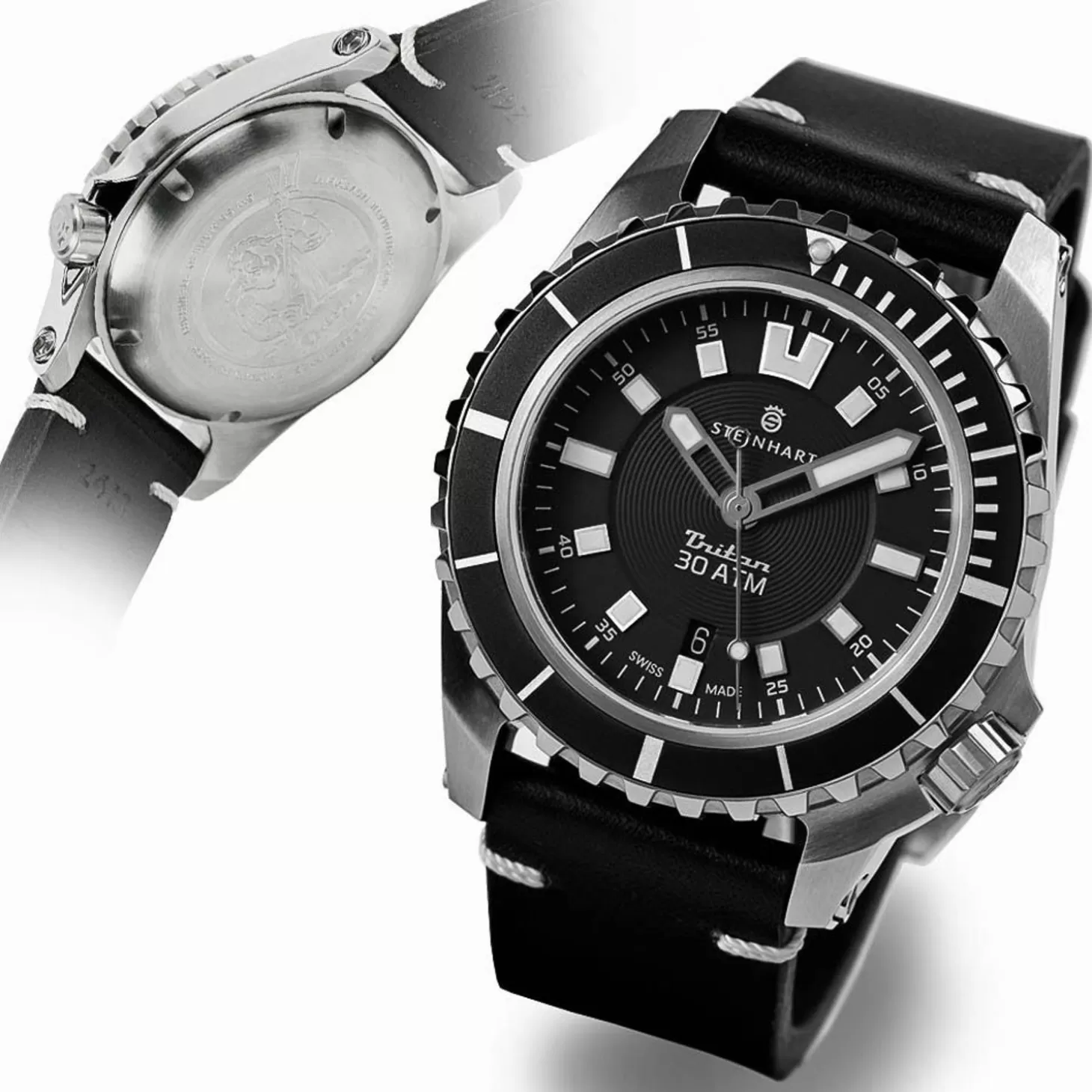 Triton 30 Atm Zwart Duikhorloge^Steinhart Watches New